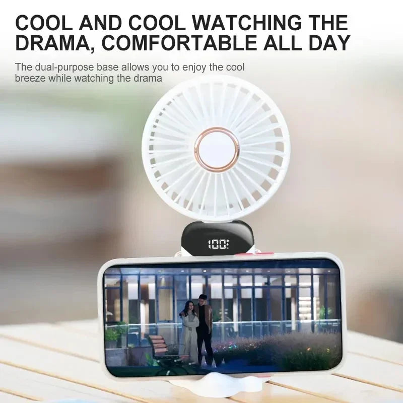 Portable Neck Fan with Phone Stand